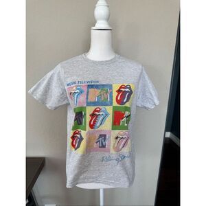 MTV Rolling Stone Gray Colorful T Shirt Medium
